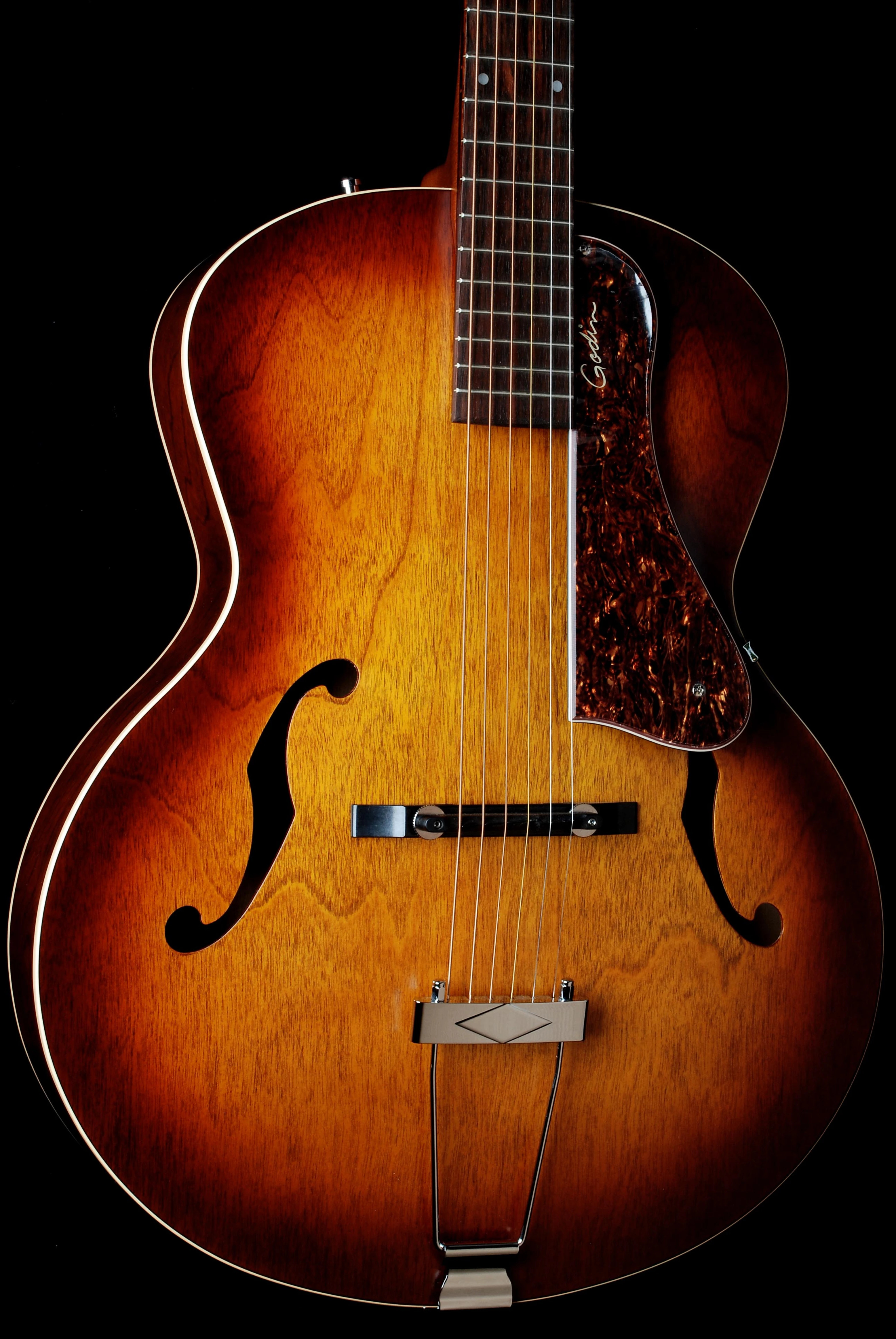 Godin 5th Avenue Cognacburst with case