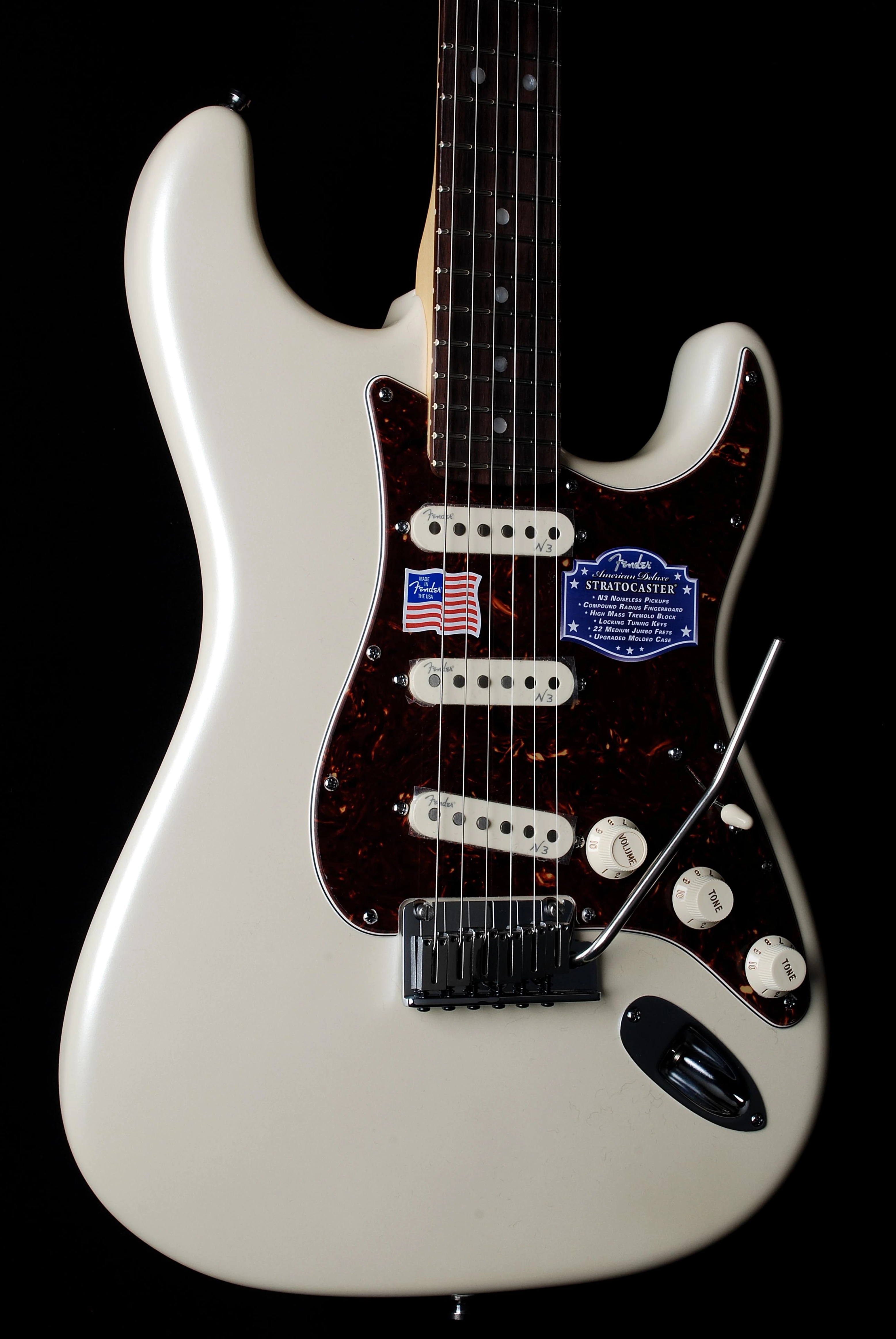 Fender American Deluxe Strat Olympic Pearl Rosewood