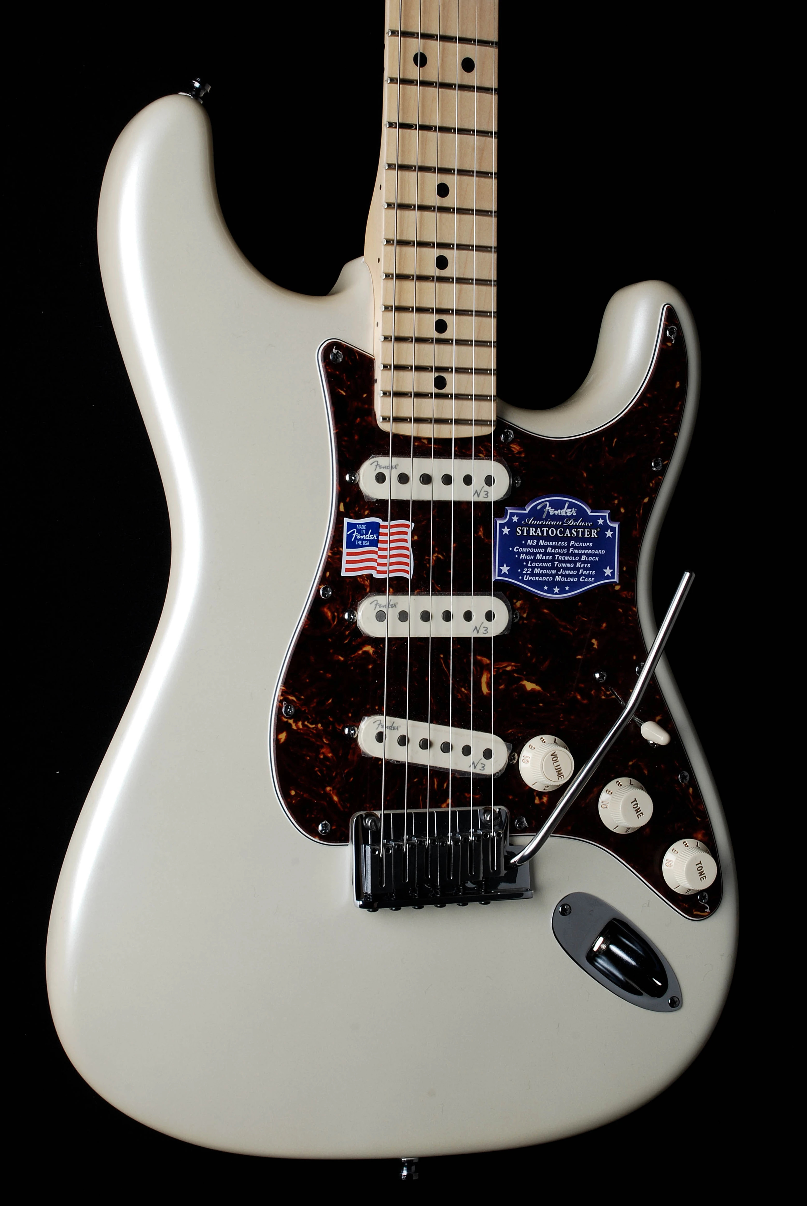Fender American Deluxe Strat Maple Neck Olympic Pearl