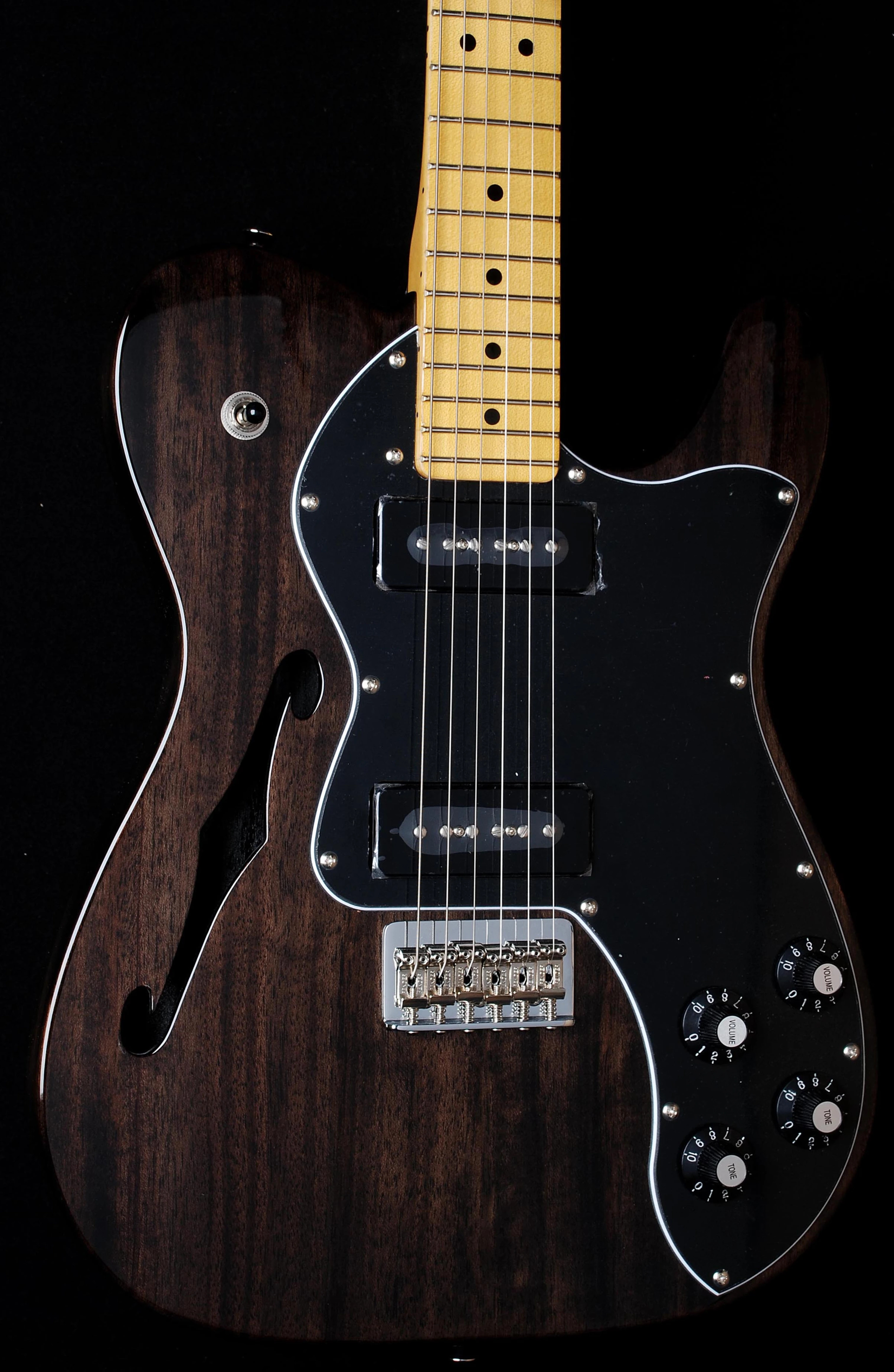 Fender Modern Player Tele Thinline Deluxe Black Trans