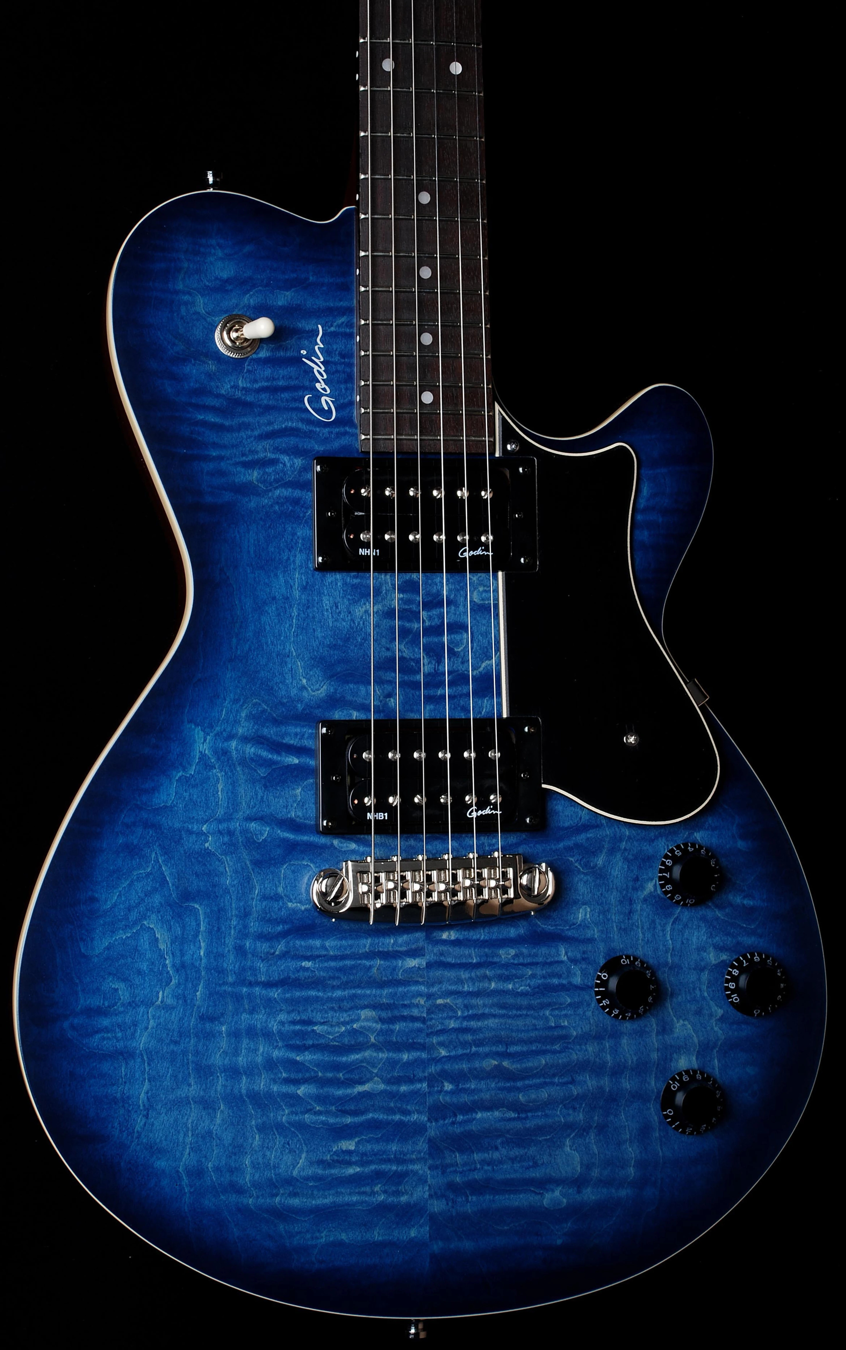 Godin Core Denim Flame Semi gloss HB with gig bag