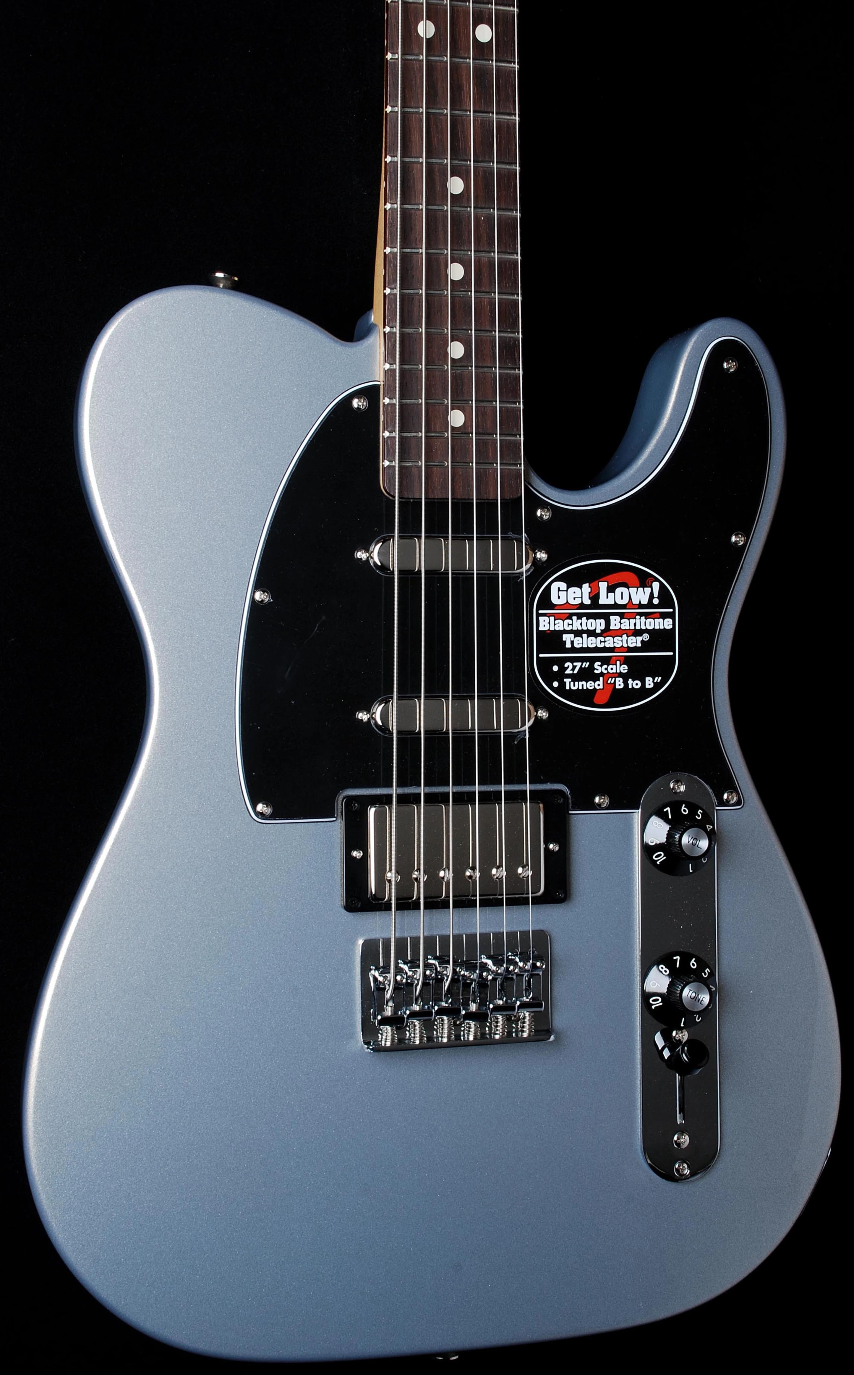 Fender Blacktop Tele Baritone RW Silver