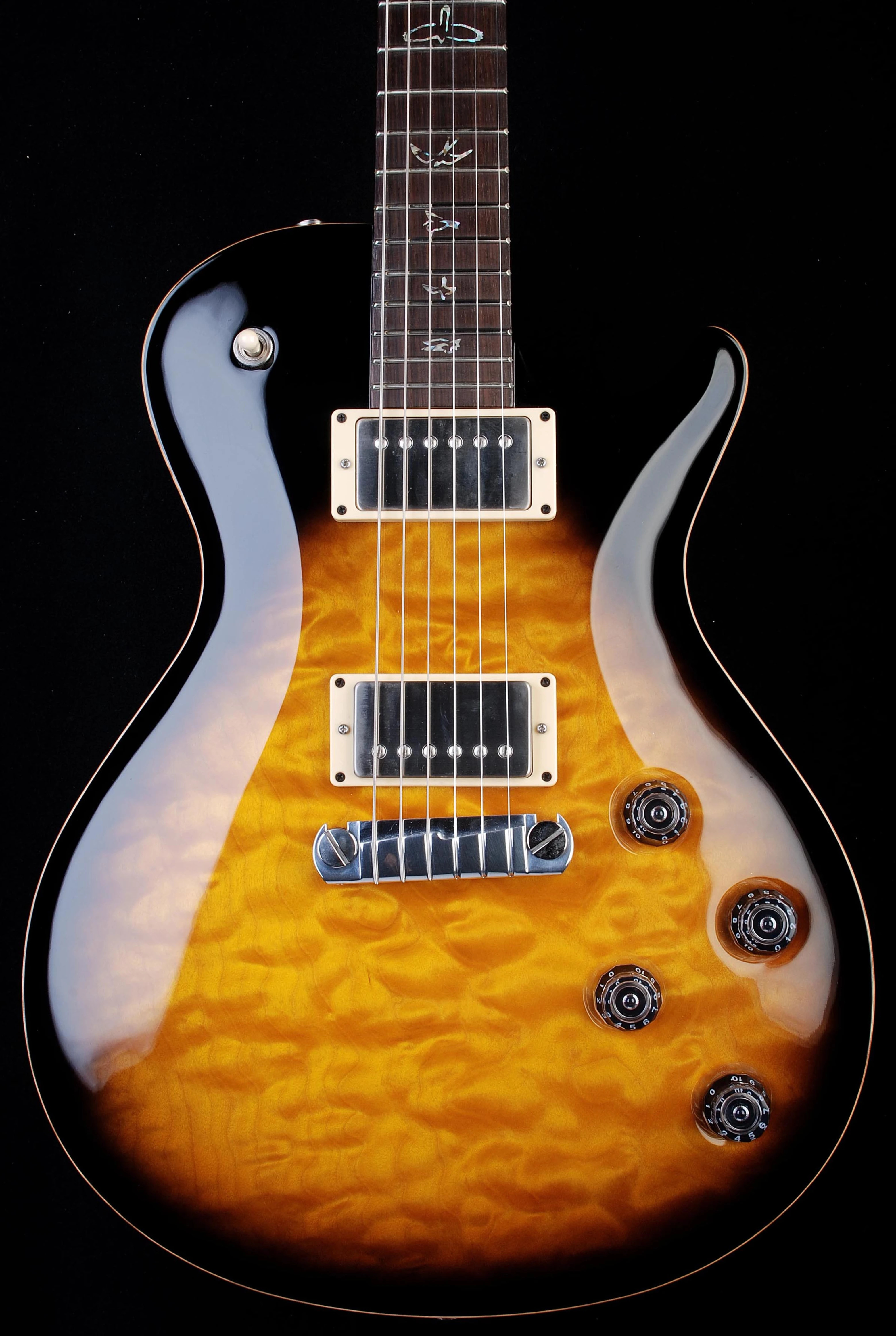 PRS SC245 Black Sunburst 10 Top Quilt 1 Piece Top! Used