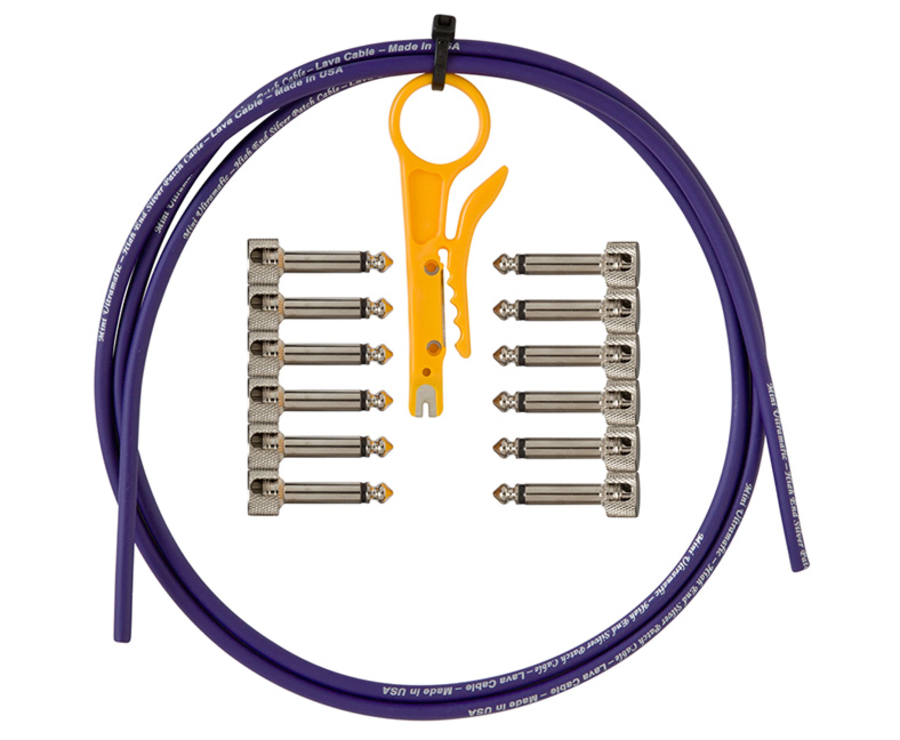 Lava Cable Solder Free Ultramafic Patch Kit - Nickel Right Angle Plugs