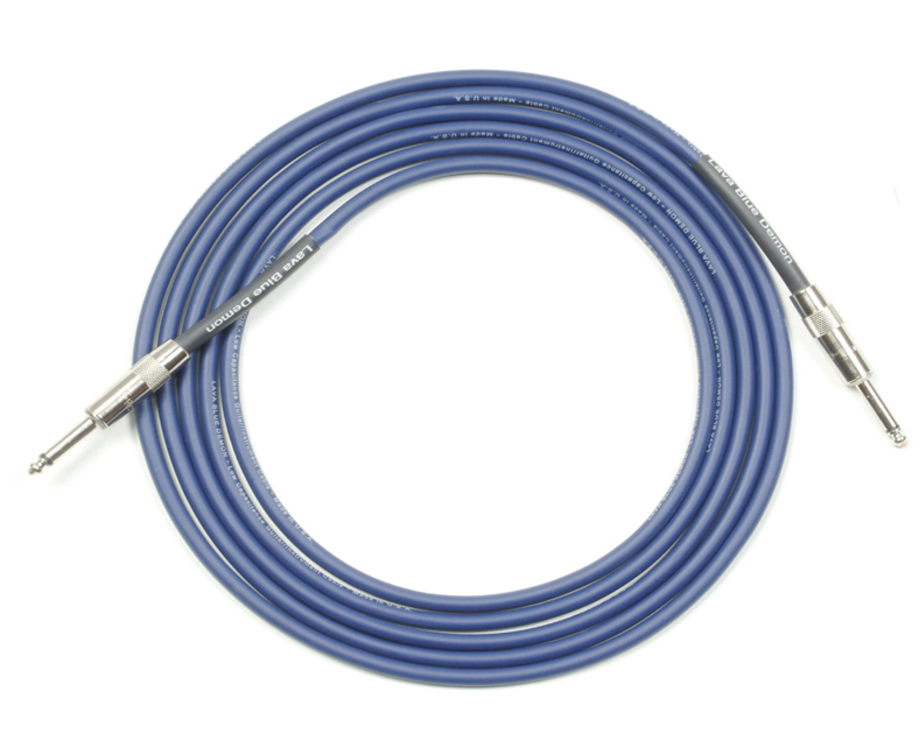 Lava Cable Blue Denim Guitar Cable Right Angle to Straight Ends