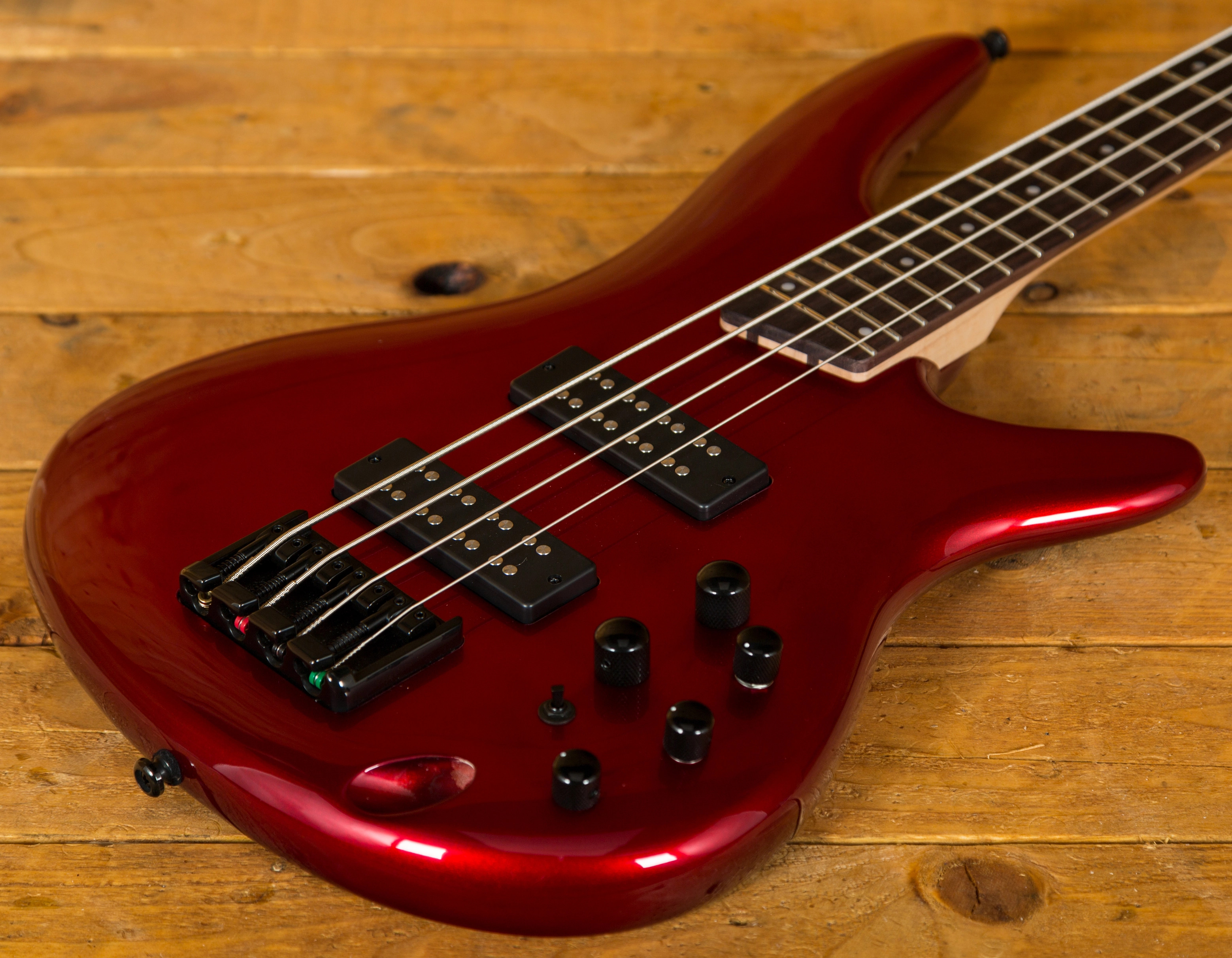 Ibanez SR300EBCA Bass in Candy Apple Red Peach Guitars