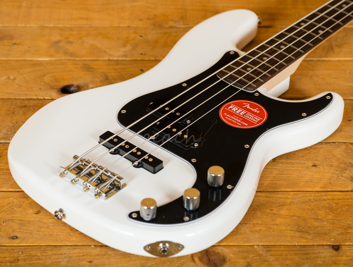 Squier Affinity PJ Bass Olympic White Peach Guitars