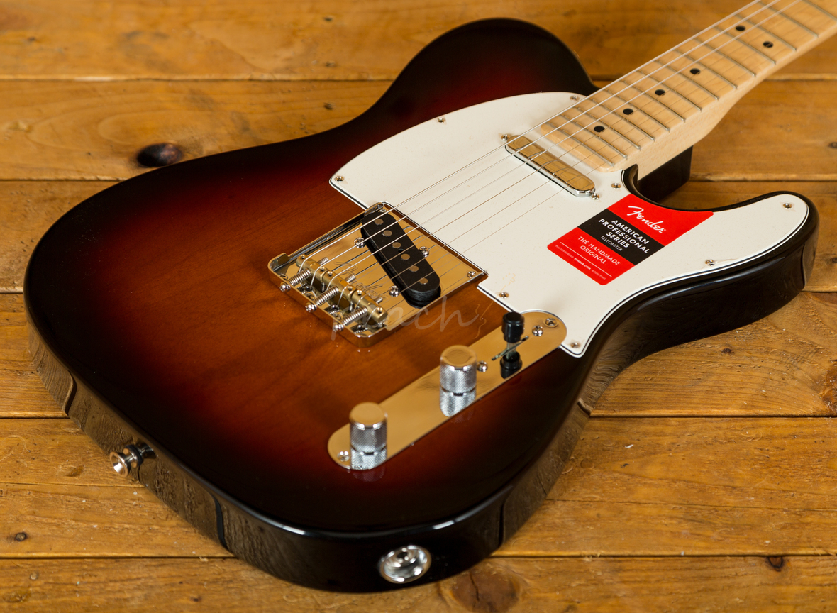 Fender American Pro Tele 3-Tone Sunburst Maple Neck Guitar - Peach Guitars