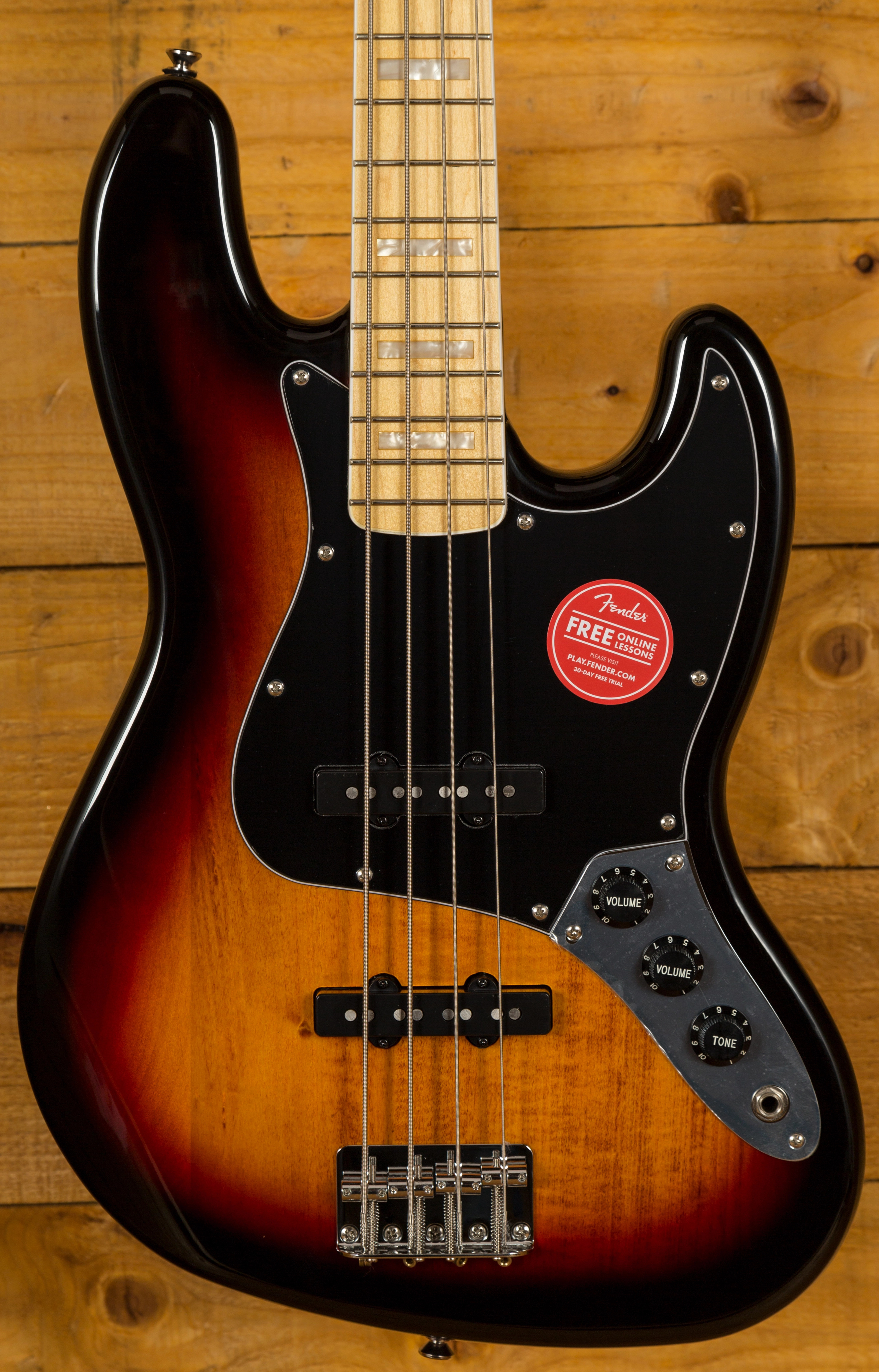 Squier Vintage Modified Jazz Bass '77 Maple 3 Colour Sunburst Peach