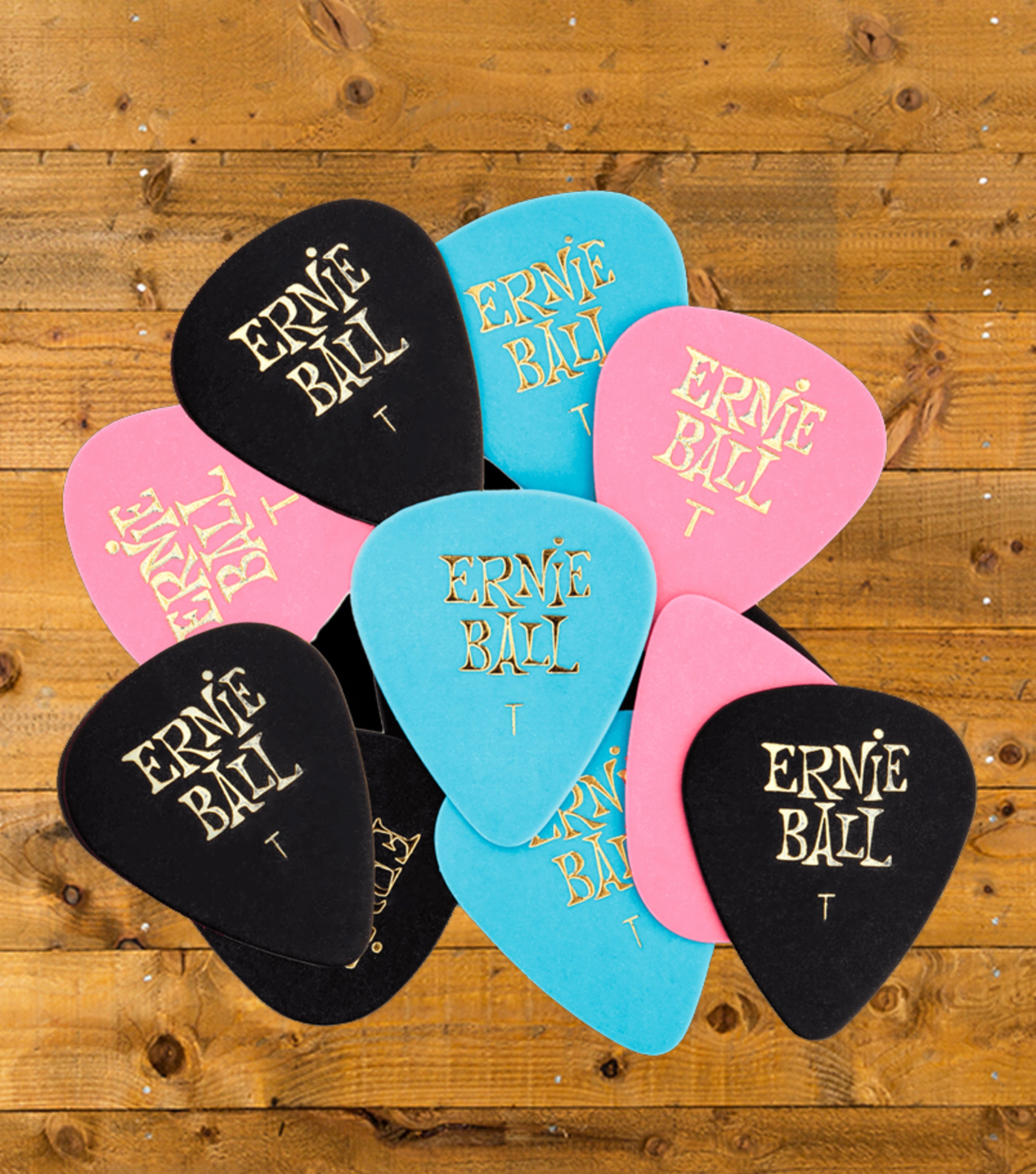 Ernie Ball Assorted Colour Picks x 12 Peach Guitars