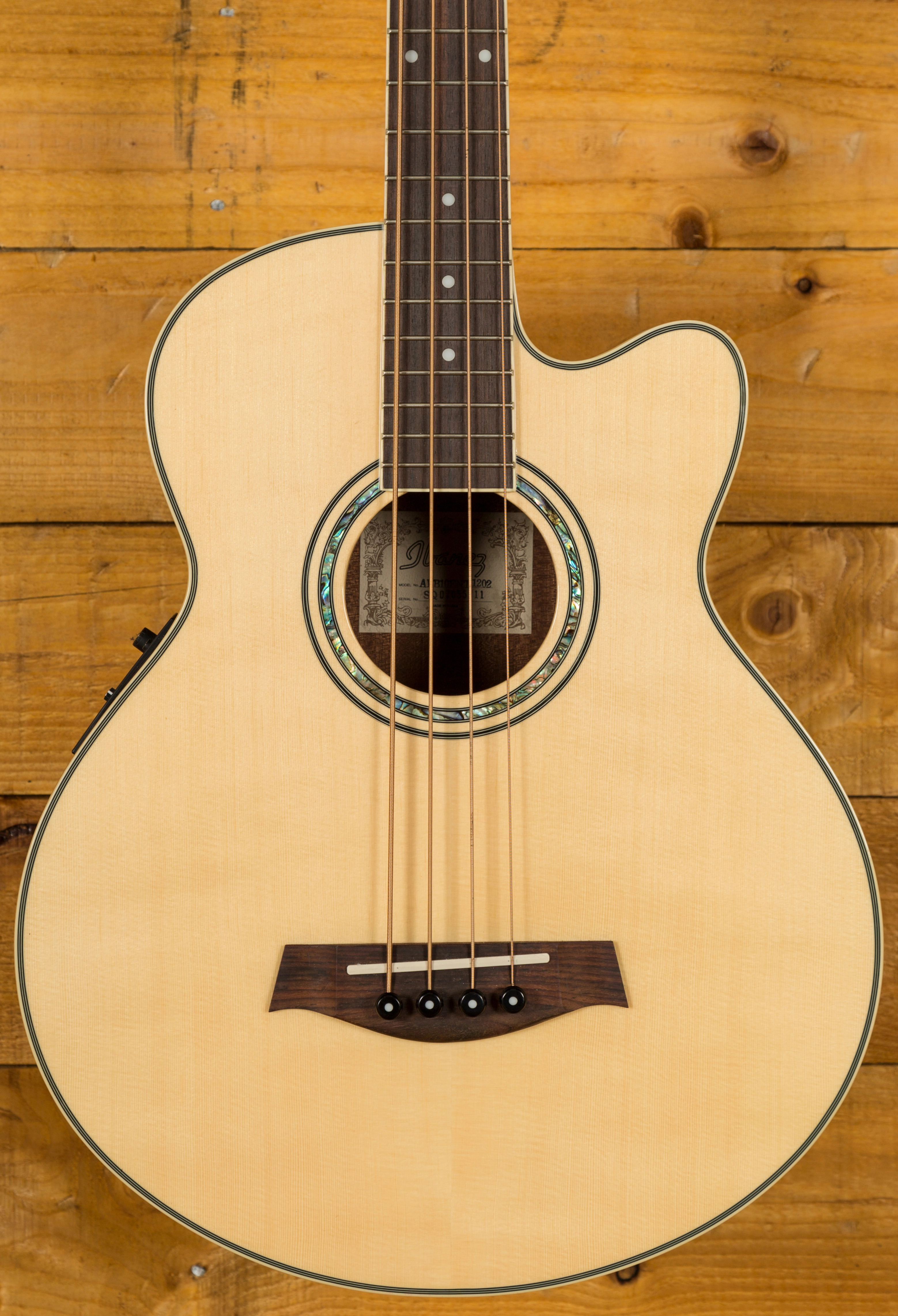 Ibanez Acoustic Bass Used with Hard Case Peach Guitars