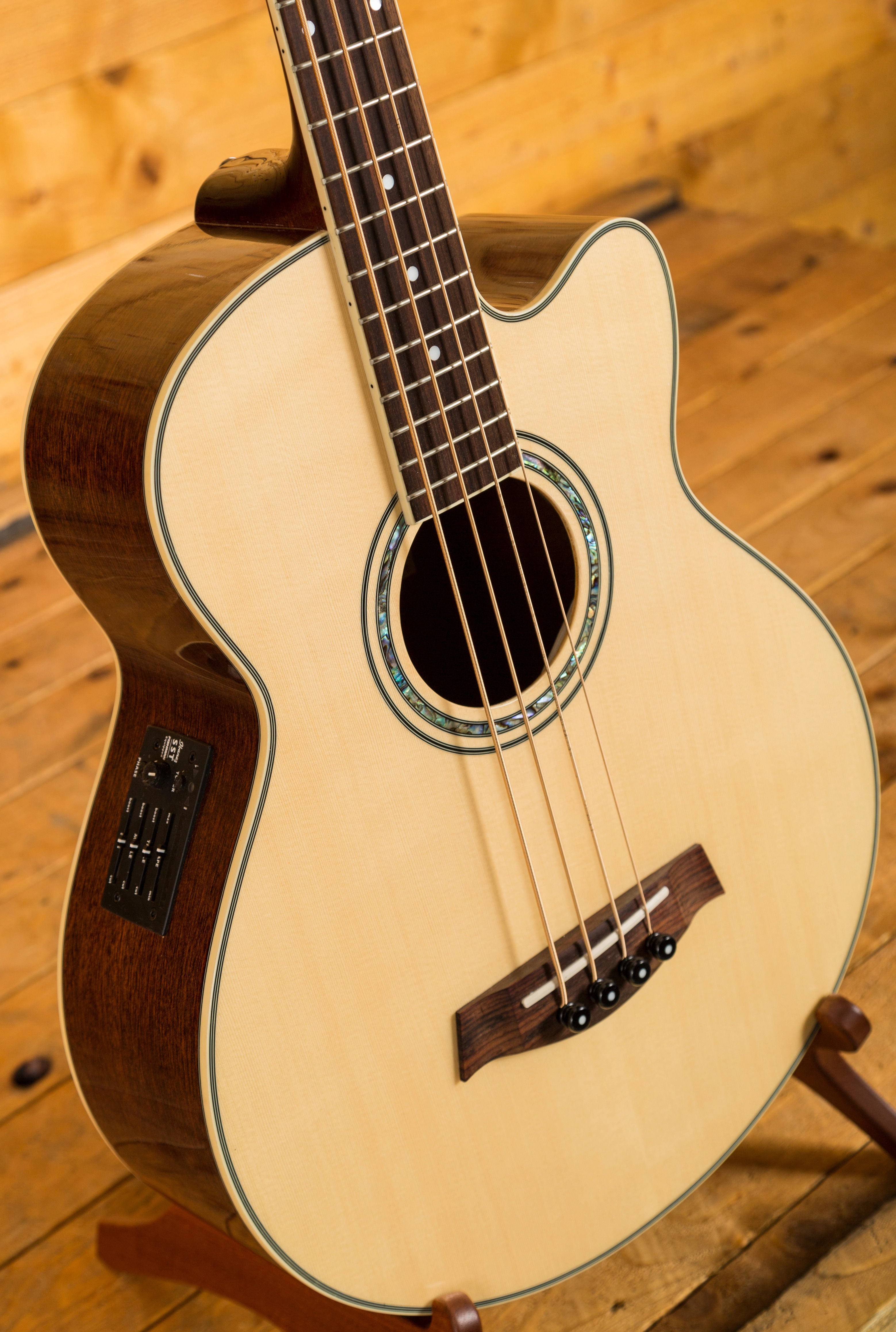 Ibanez Acoustic Bass Used with Hard Case Peach Guitars