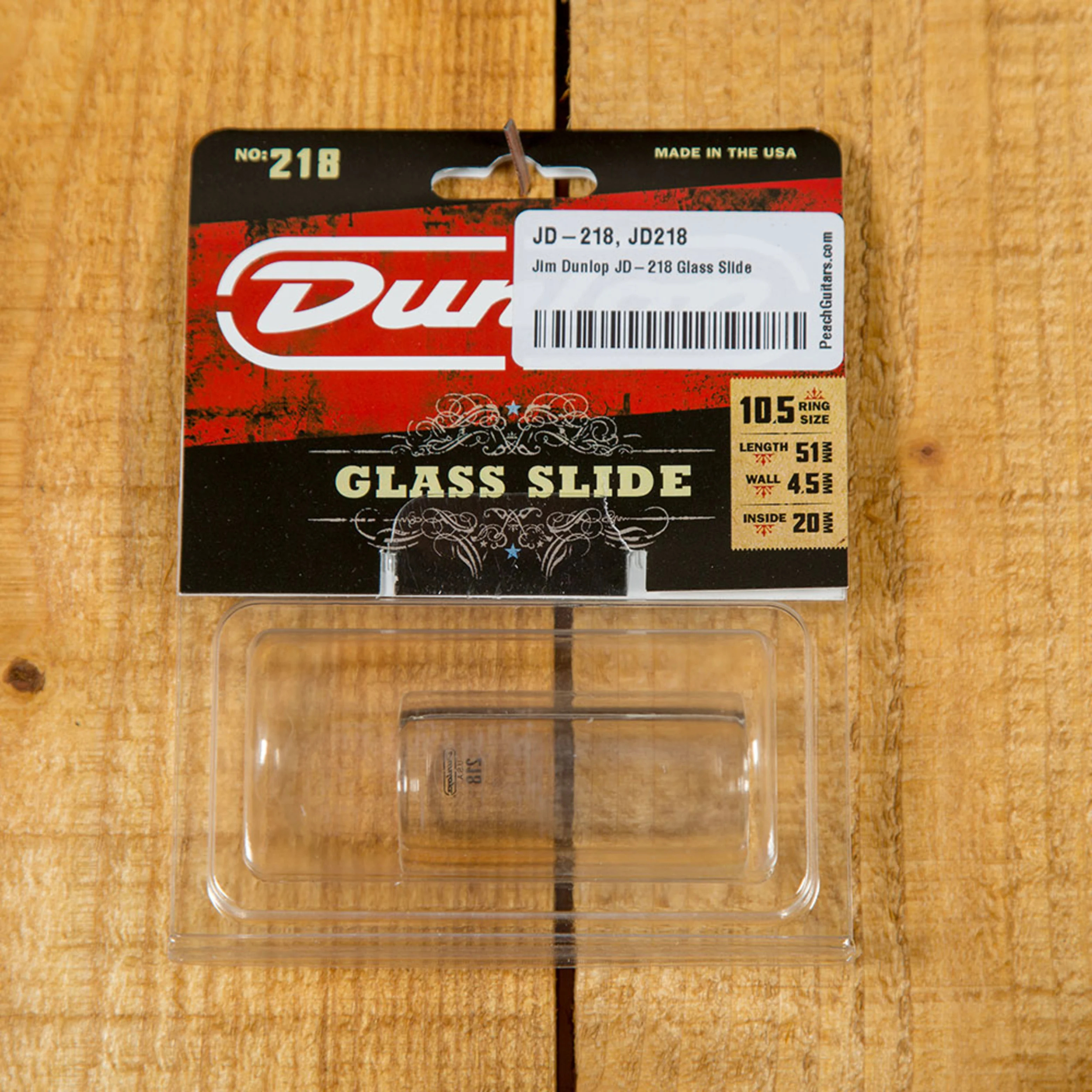 Jim Dunlop JD218 Glass Slide Med/Heavy Peach Guitars