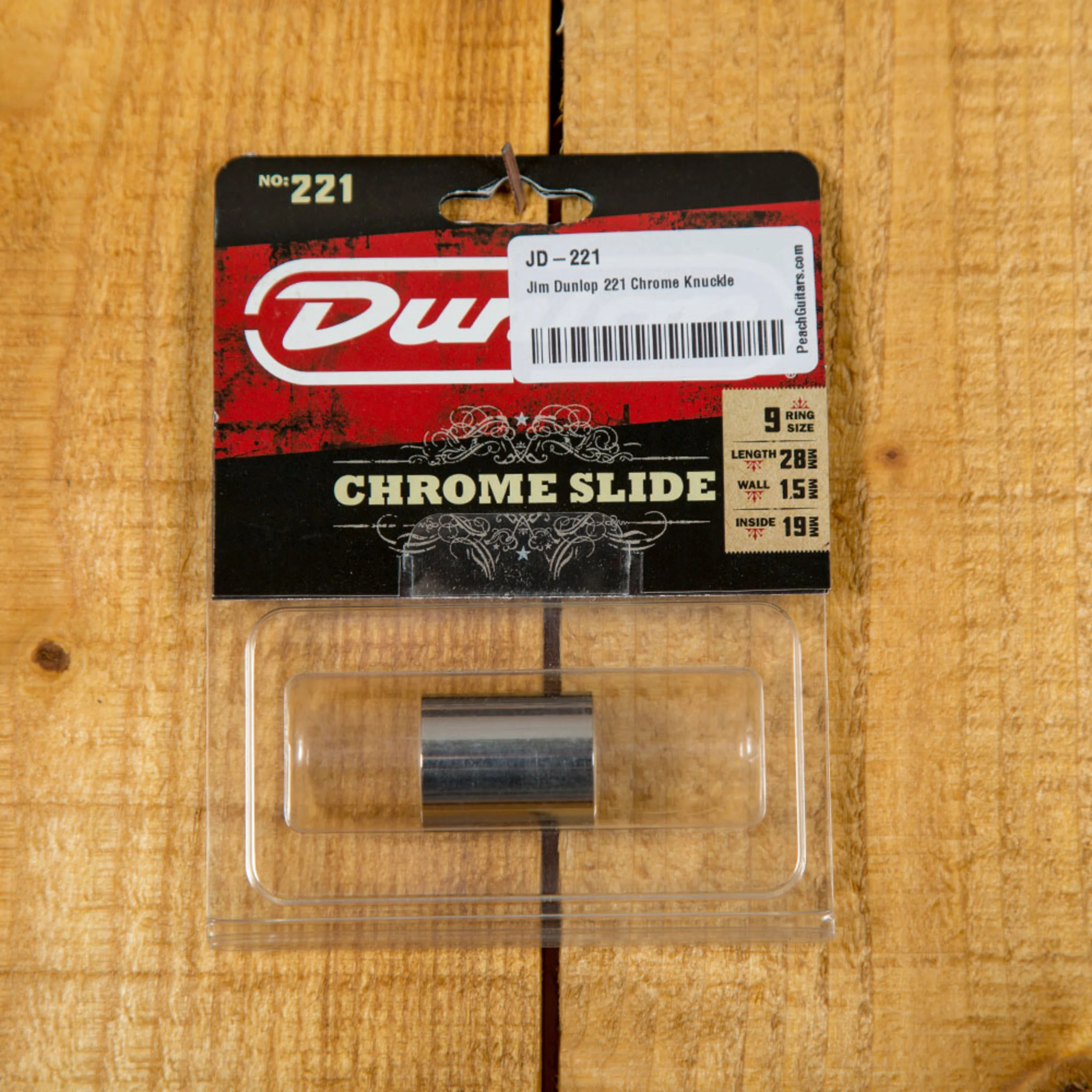 Jim Dunlop 221 Chrome Knuckle Slide, Med Peach Guitars