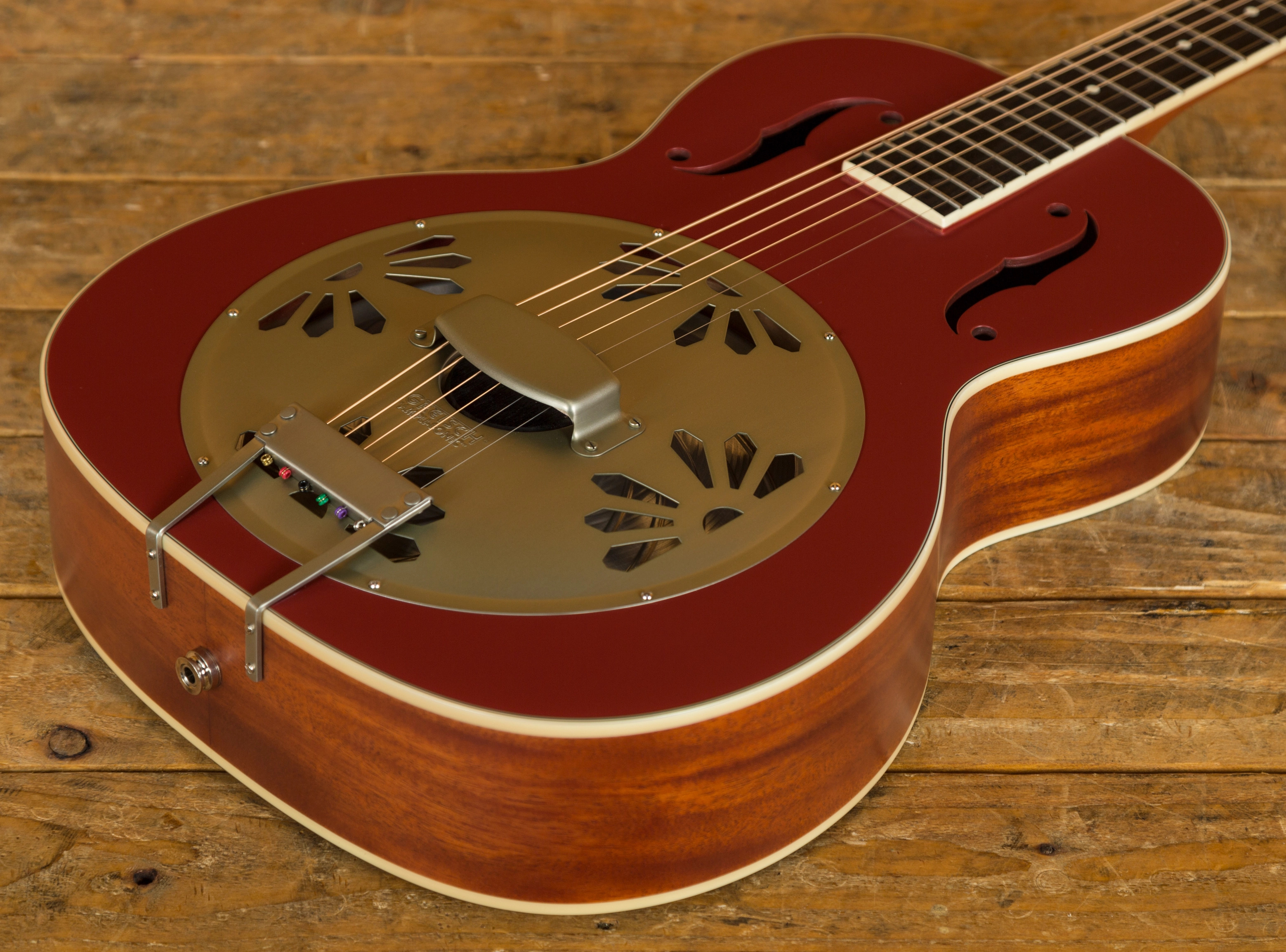 Gretsch Alligator Biscuit Resonator Red Peach Guitars
