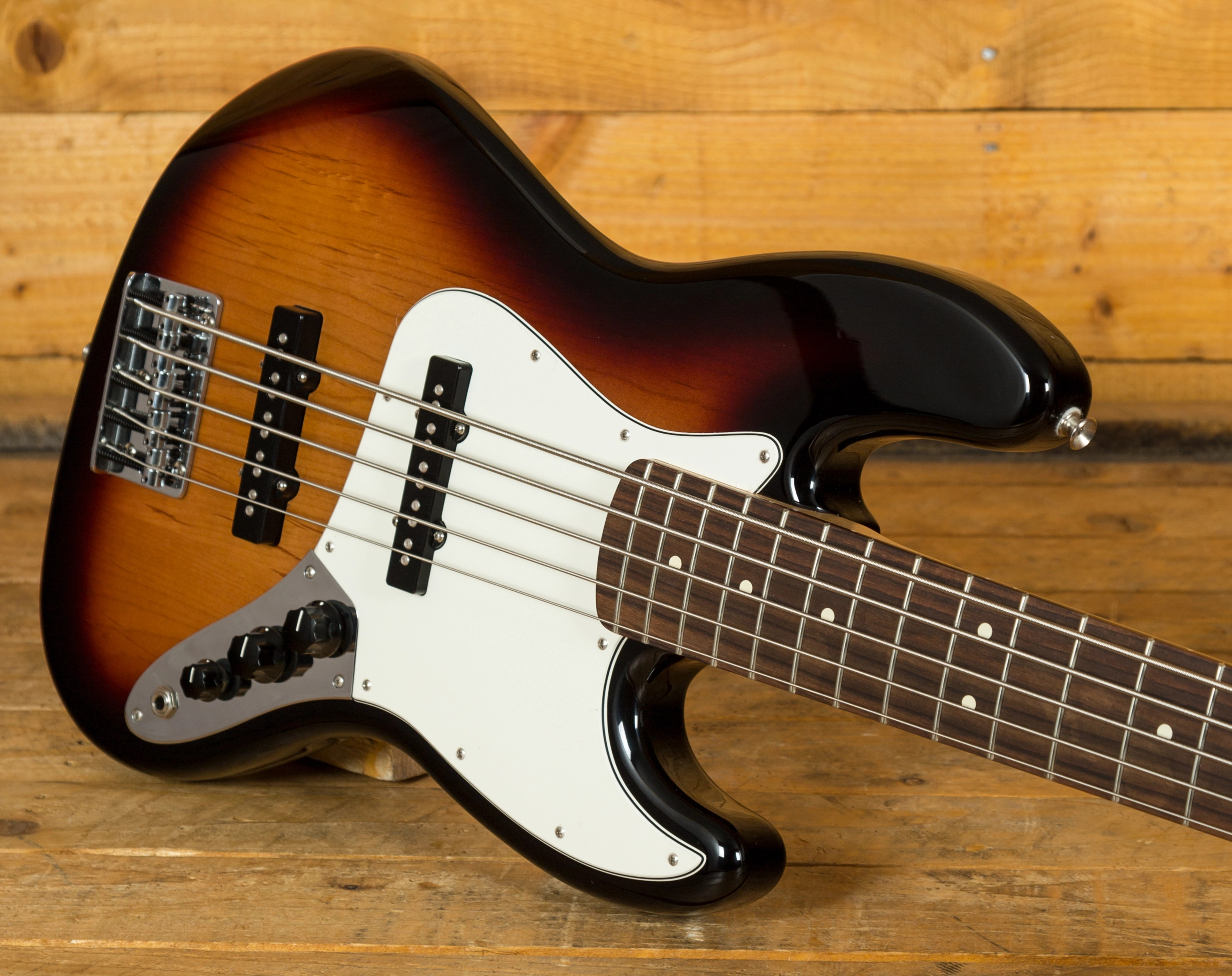 Fender 5/Str Mexican Jazz Bass, Brown SB Peach Guitars