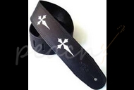 DSL MC25-15-1 Leather 2.5" Black with silver gothic cross