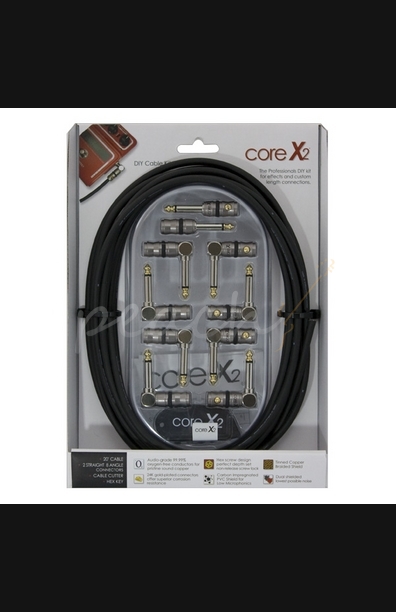 Core X2 GK20 DIY Cable Kit 20ft cable with 8 angle & 2 Straight Jacks