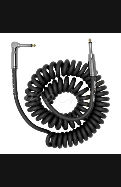 Bullet Cable Black Mini Coil 10ft cable Black