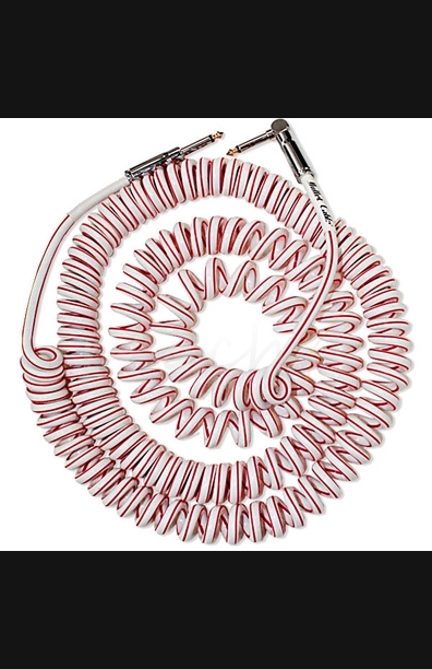 Bullet Cable Red and White Curly Cable 30ft