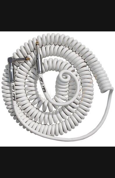 Bullet Cable 30ft White Curly Cable