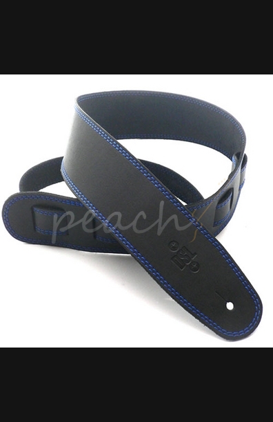 DSL SGE25-15-8 Leather 2.5" Black with Blue Stitching