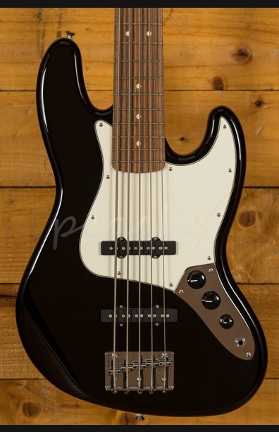 Fender Standard Jazz Bass Black 5-String - Peach Guitars